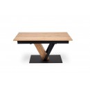 Стол обеденный HALMAR FANIS натуральный/черный 160-220/90